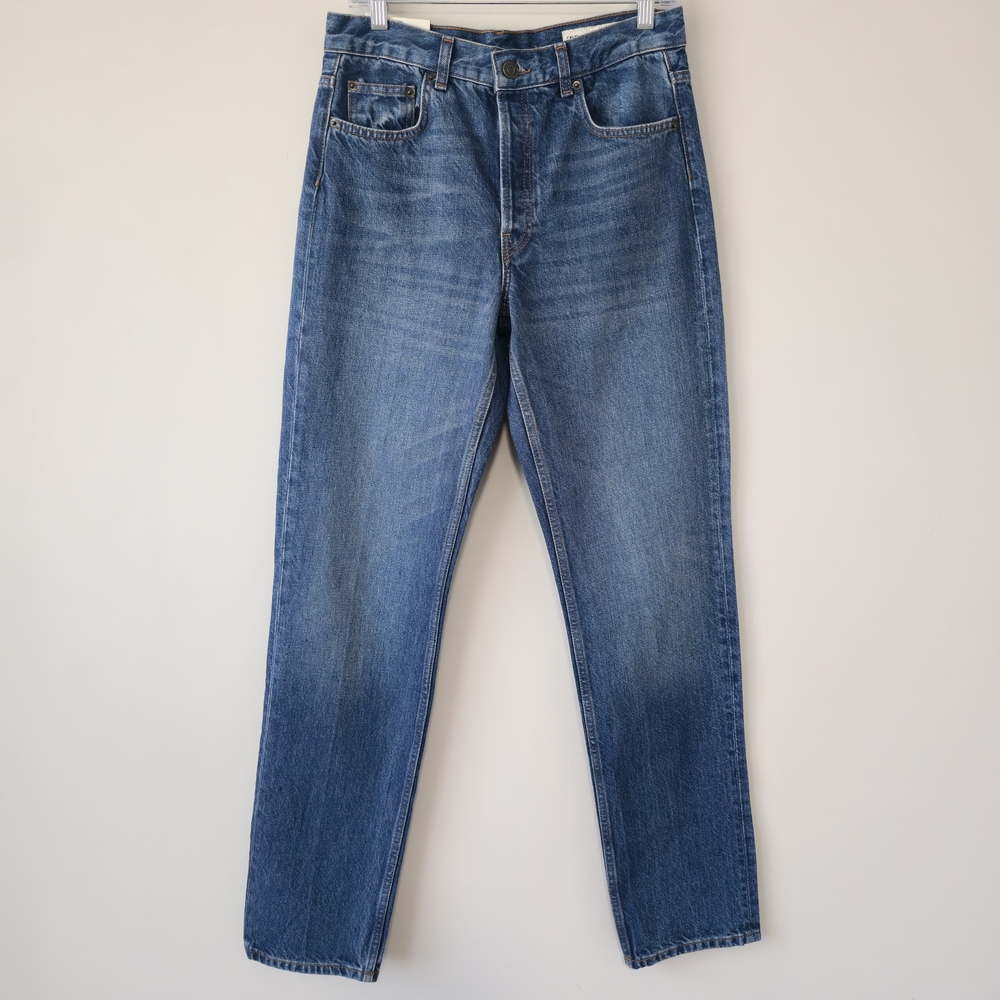 Zara High Rise Straight Jeans 4 Medium Wash NWT